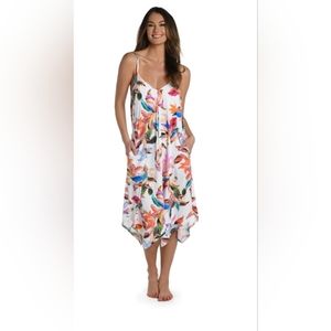LA BLANCA Resortwear Paradise City Scarf Hem Dress, Size Large